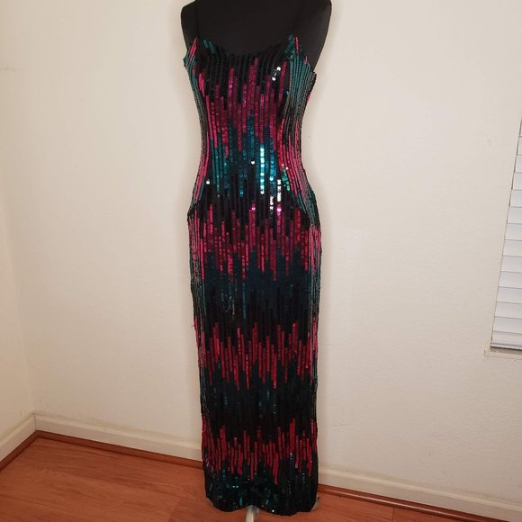 Nadine Dresses & Skirts - Nadine Sequinned Floor length straight dress